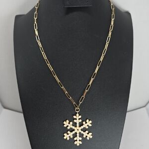 BaubleBar Gold Snowflake Necklace